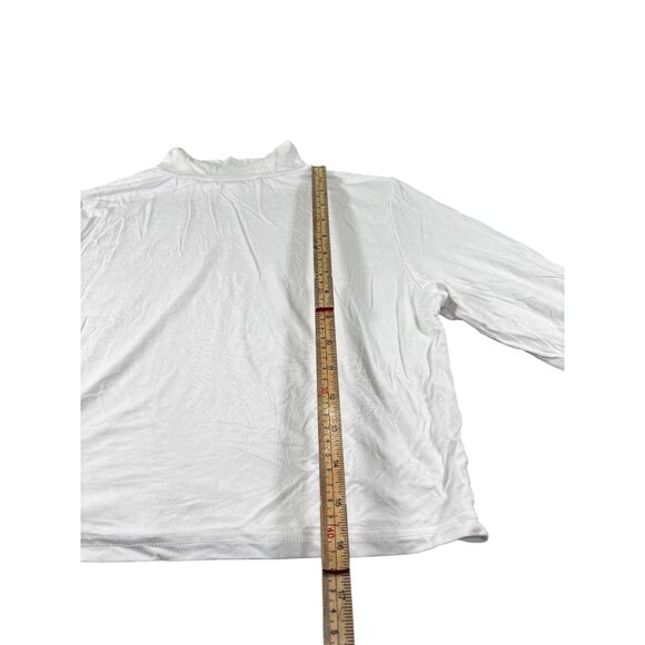 White Long-Sleeve Mock Neck Stretch Top By Trendy - Picture 10 of 10